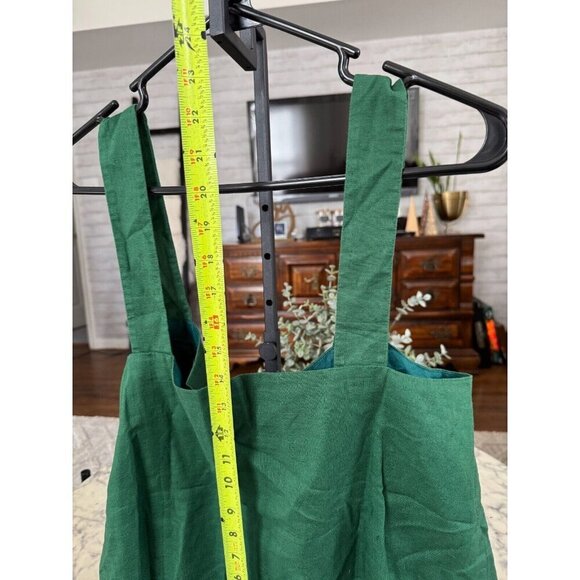 NWT J.Crew Linen Blend Fern Canyon Squareneck Wide Strap Tank Top Women Size L - Picture 5 of 8